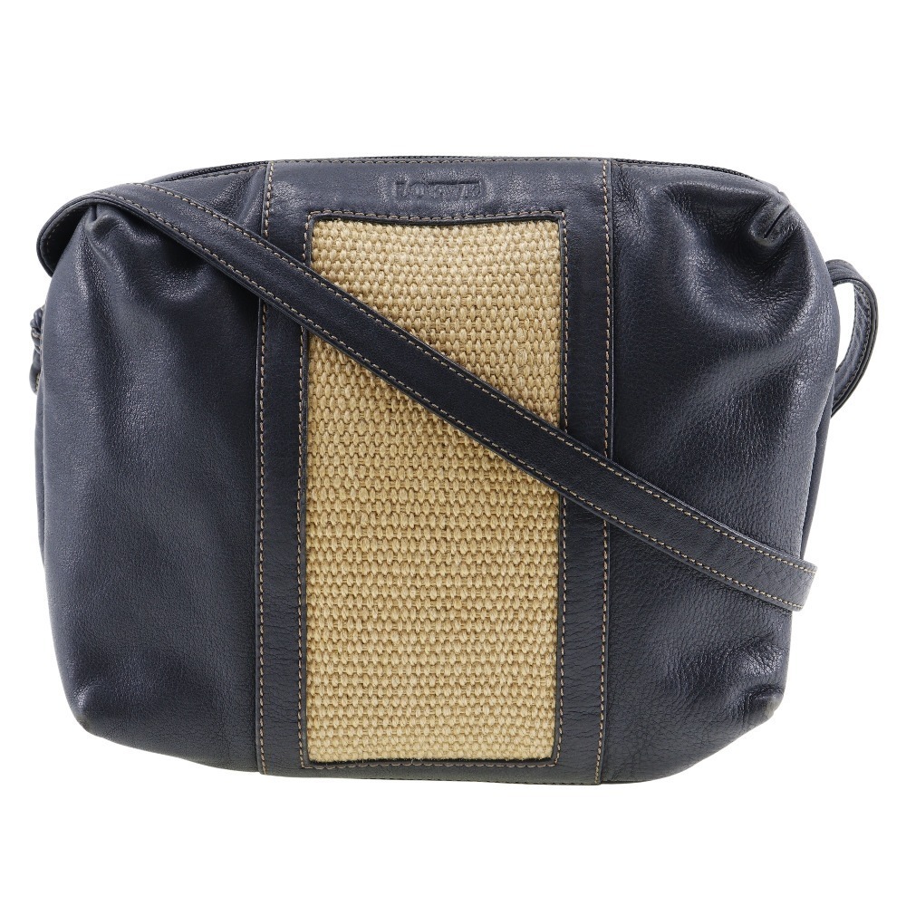 LOEWE Shoulder Bag Leather Crossbody Zippered